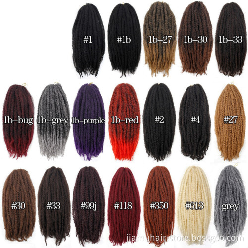 Ombre Color Marley Braids Hair Crochet 18 inch Afro Kinky Curly Synthetic Braiding Hair Crochet Twist Braids